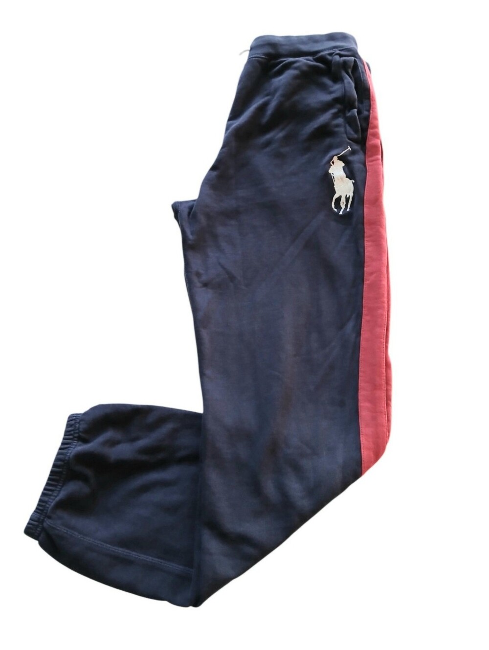 Boys Polo by Ralph Lauren Navy Jogger Pants with Red Side Stripe, Size XL(18/20)